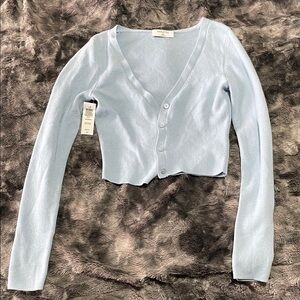 Babaton Light Blue Cardigan Sweater